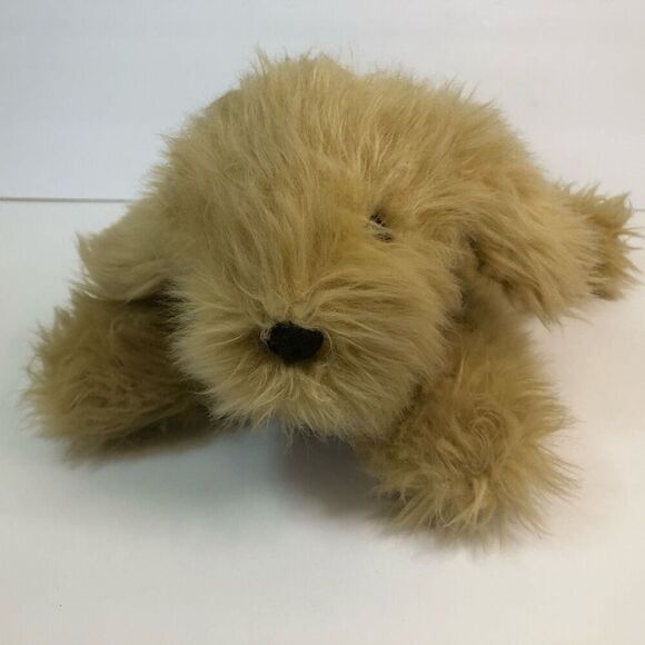 vintage 1995 happiness always the dog fluffy fur fuzzy plush 14” blonde puppy - Picture 7 of 9